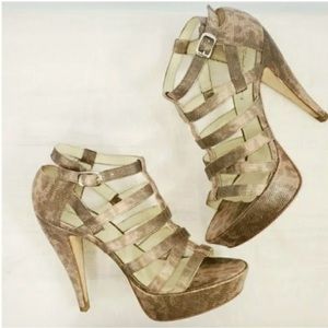 Elizabeth and James caged strappy heels